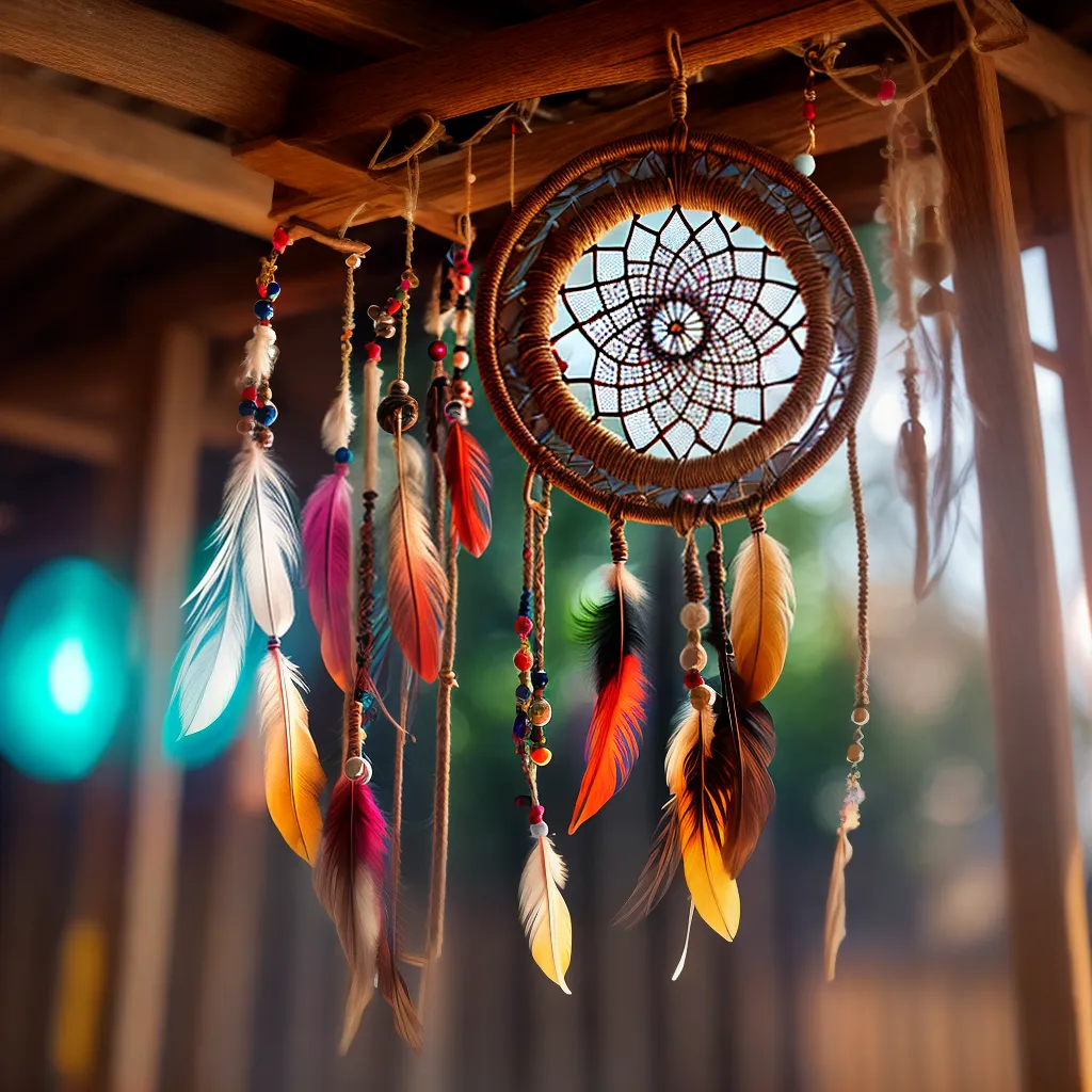 Interpretação dos Sonhos: Descubra o Significado Oculto 4 Fotos apanhador sonhos pena beads madeira