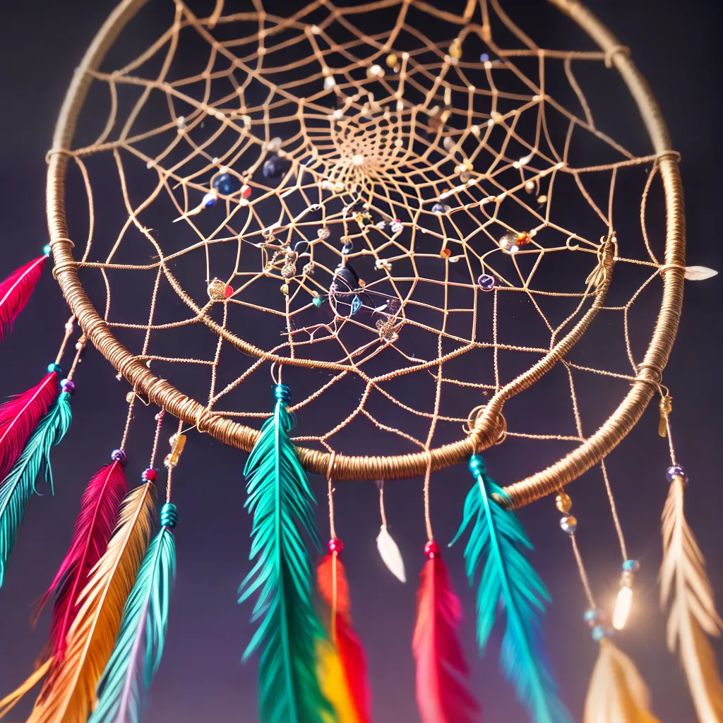Fotos apanhador sonhos pena beads teia 3