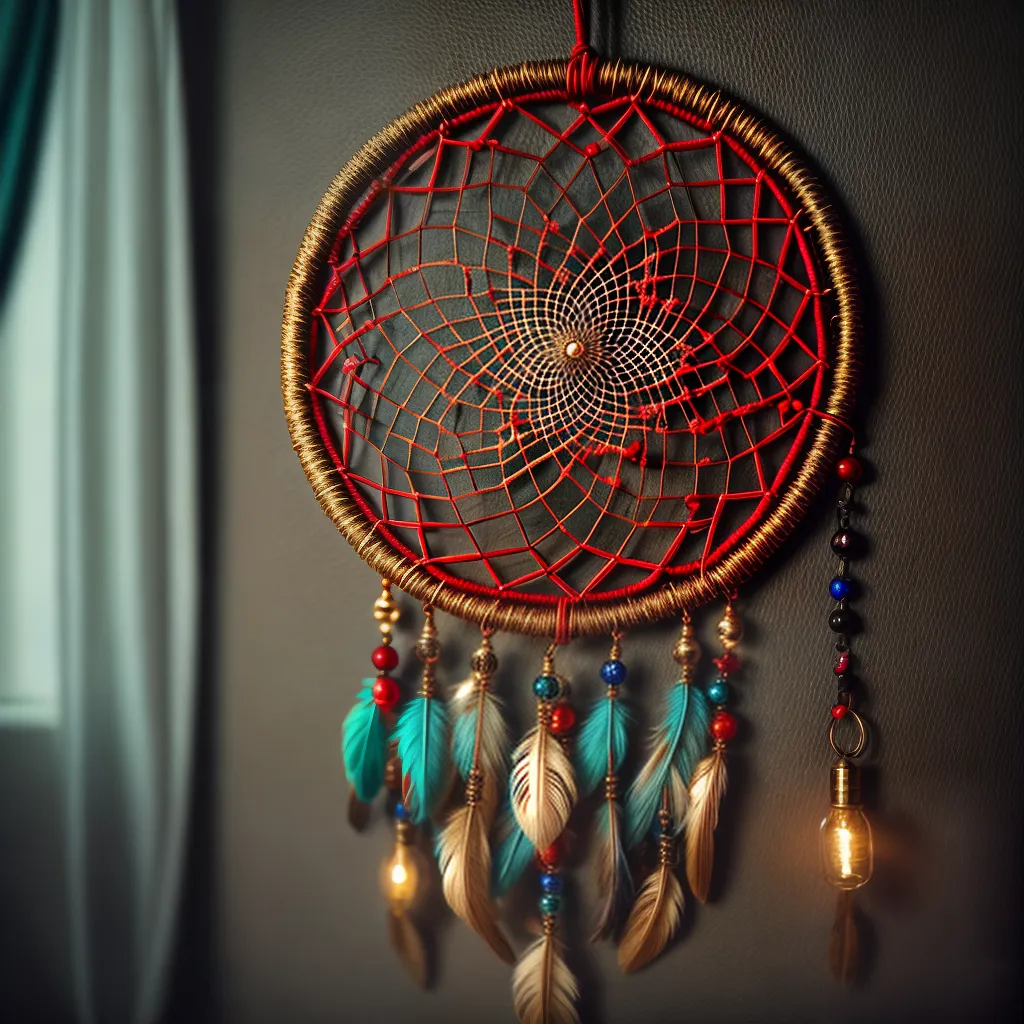 Fotos apanhador sonhos penas beads cama 7
