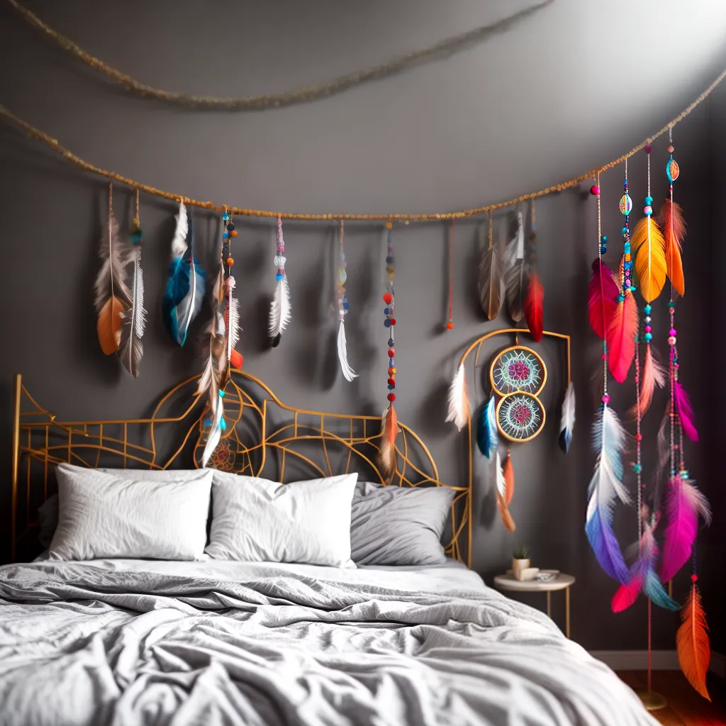 O Significado por Trás dos Sonhos. 5 Fotos apanhador sonhos penas contas cama 48