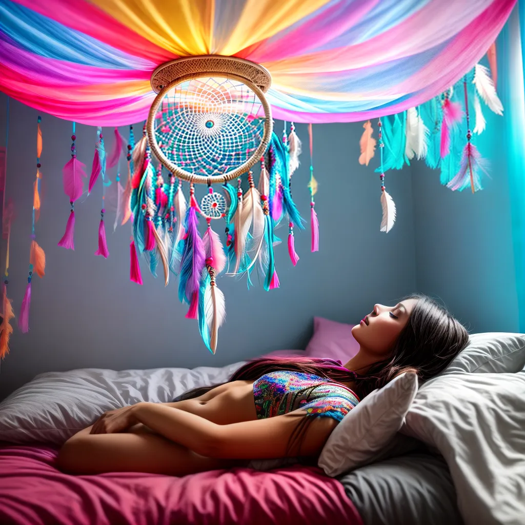 Fotos apanhador sonhos penas contas dormir 2