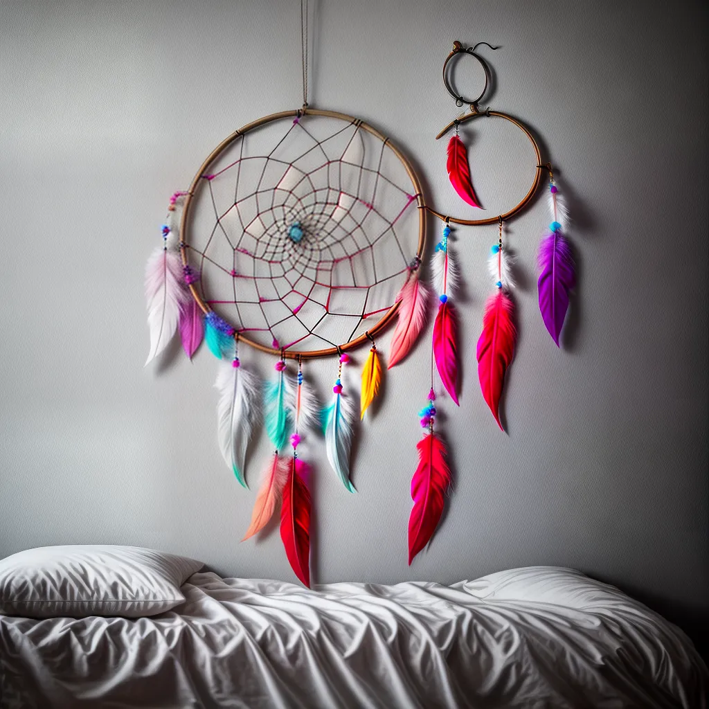 Fotos apanhador sonhos penas cores 21