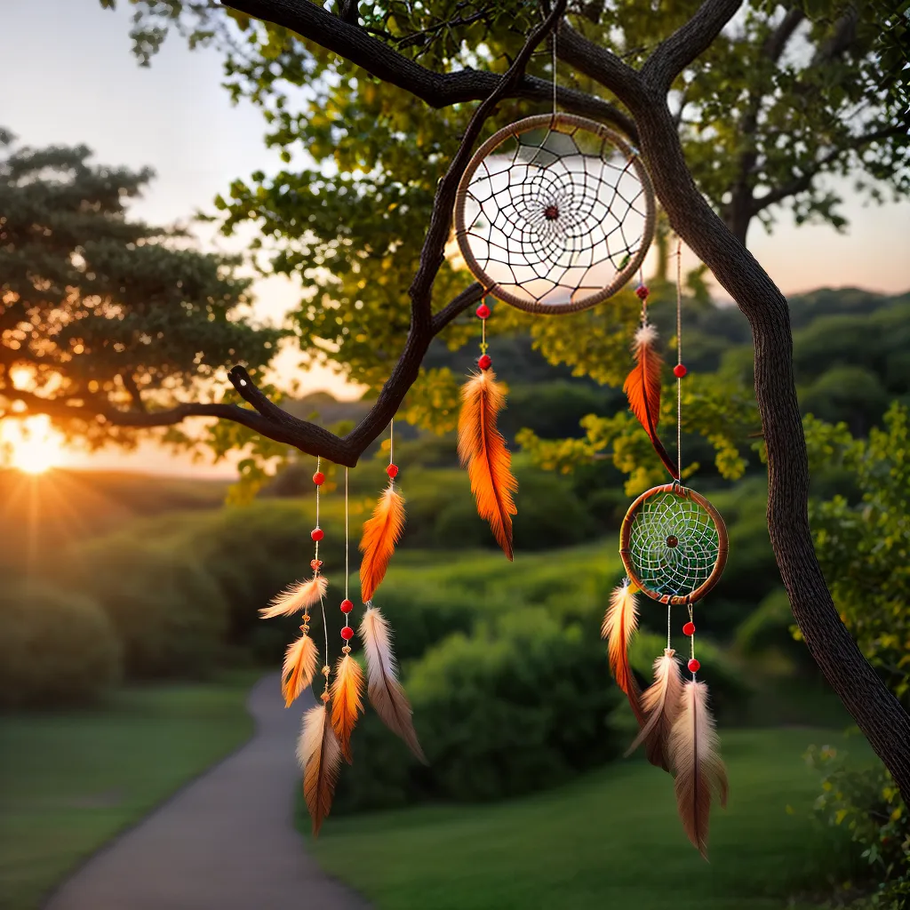 Desvendando o Simbolismo dos Sonhos em Meio à Natureza 4 Fotos apanhador sonhos por do sol 3