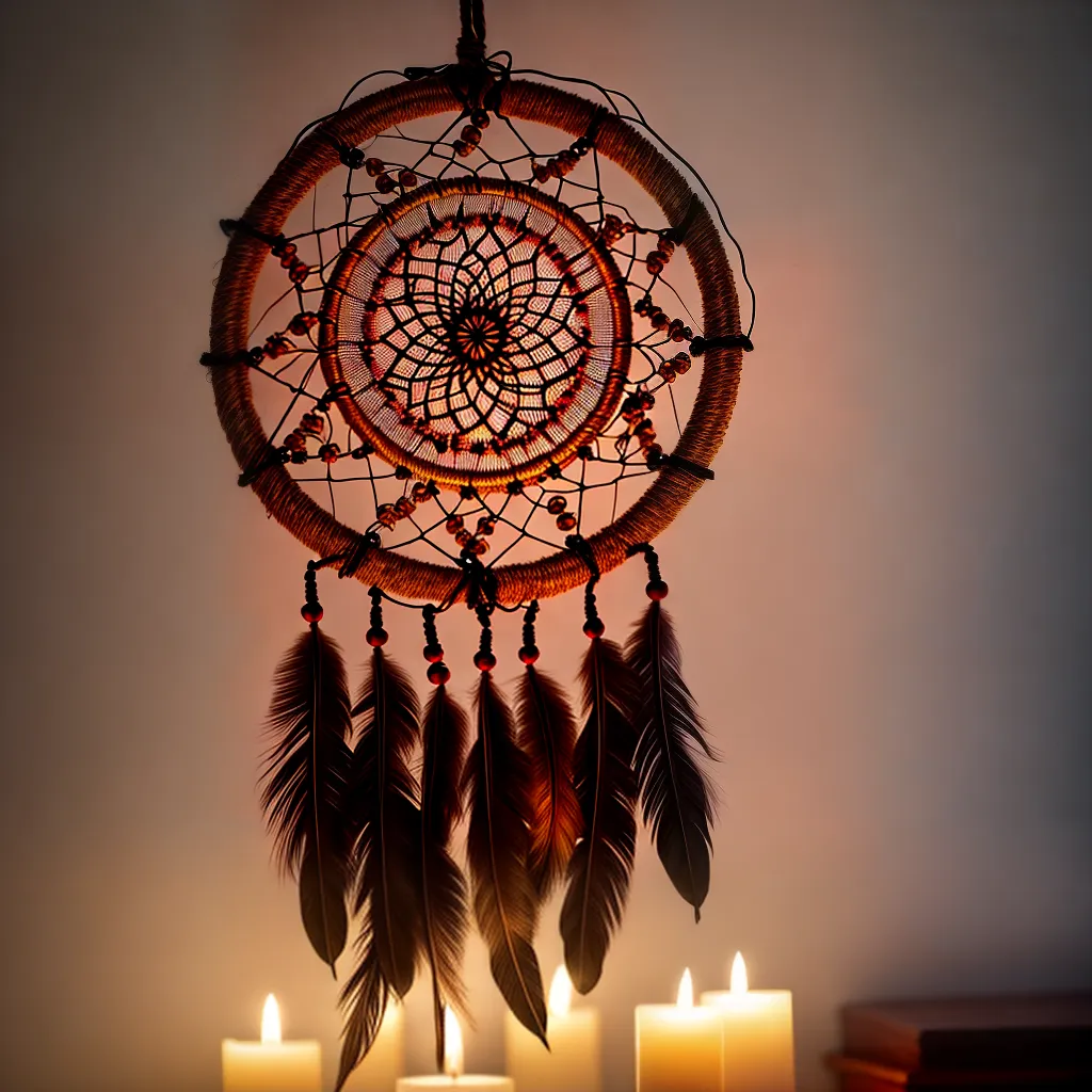 Fotos apanhador sonhos vela sombra cama