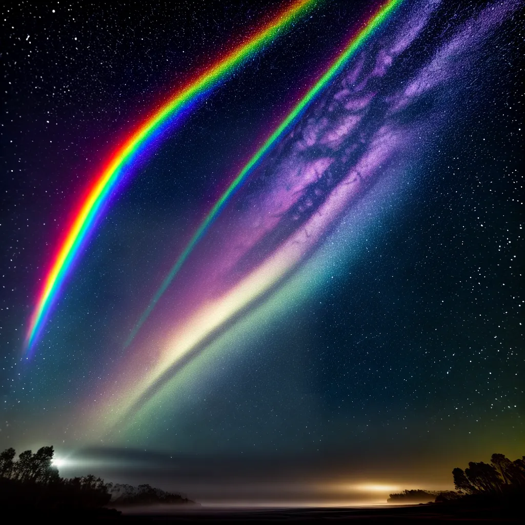 Fotos arco iris noite estrelas esperanca