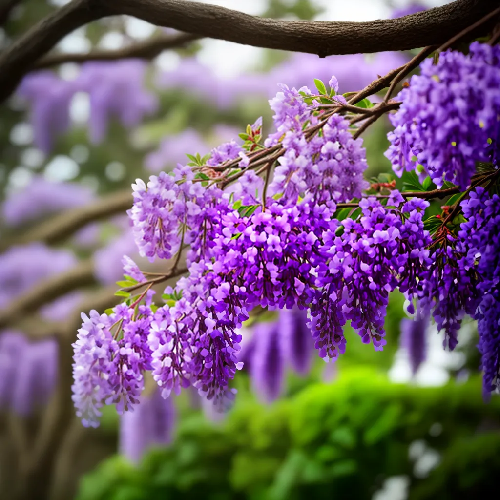 Sonhar com Wisteria: a simbologia da beleza e graça. 6 Fotos arco pedra wisteria roxa flor