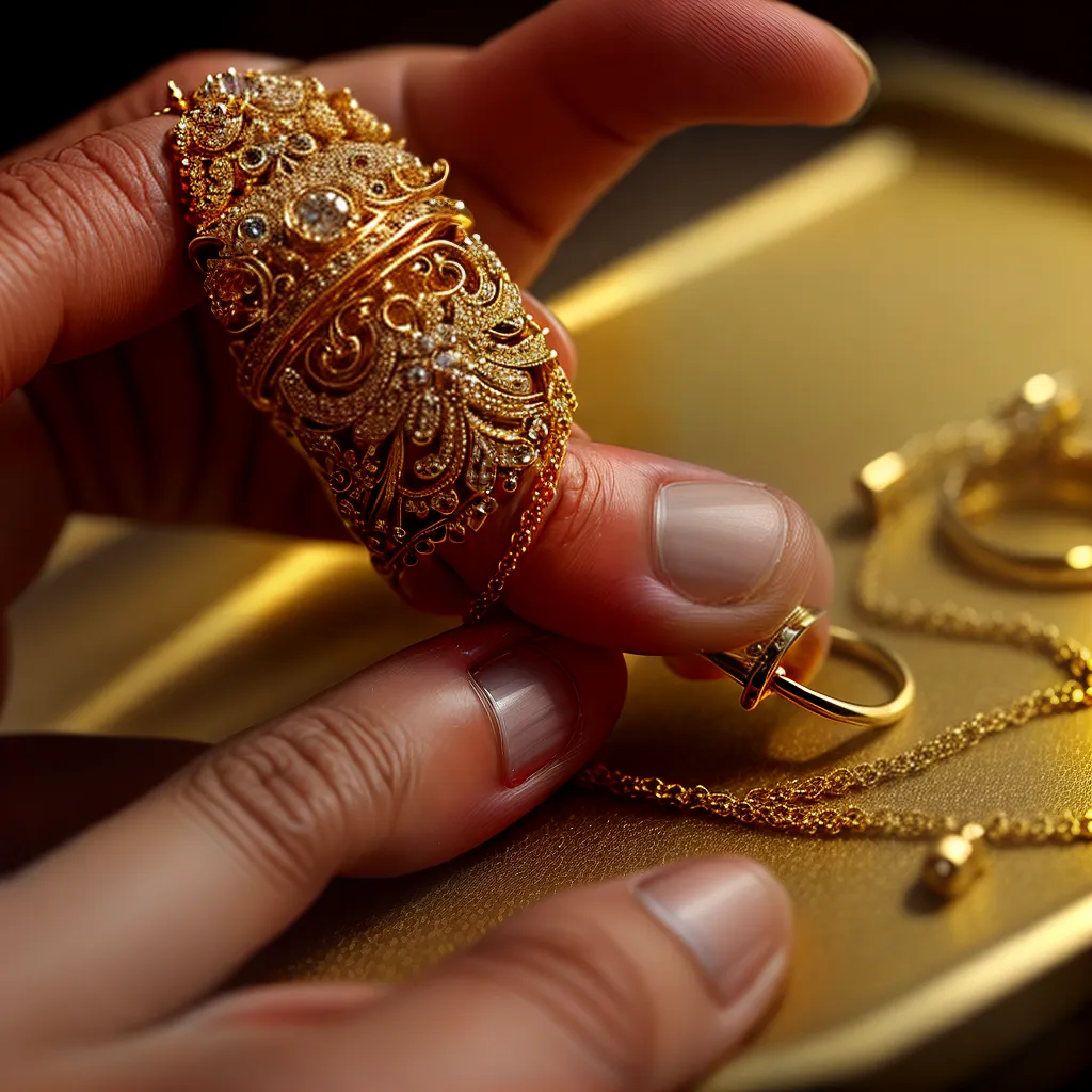Fotos arte joalheria ouro artesao detalhes
