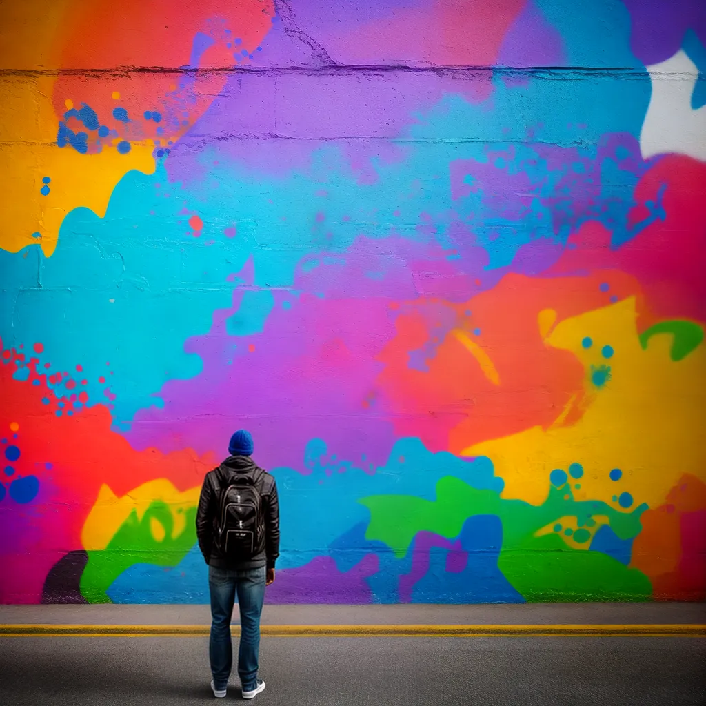 Fotos arte urbana pessoa admiracao cores