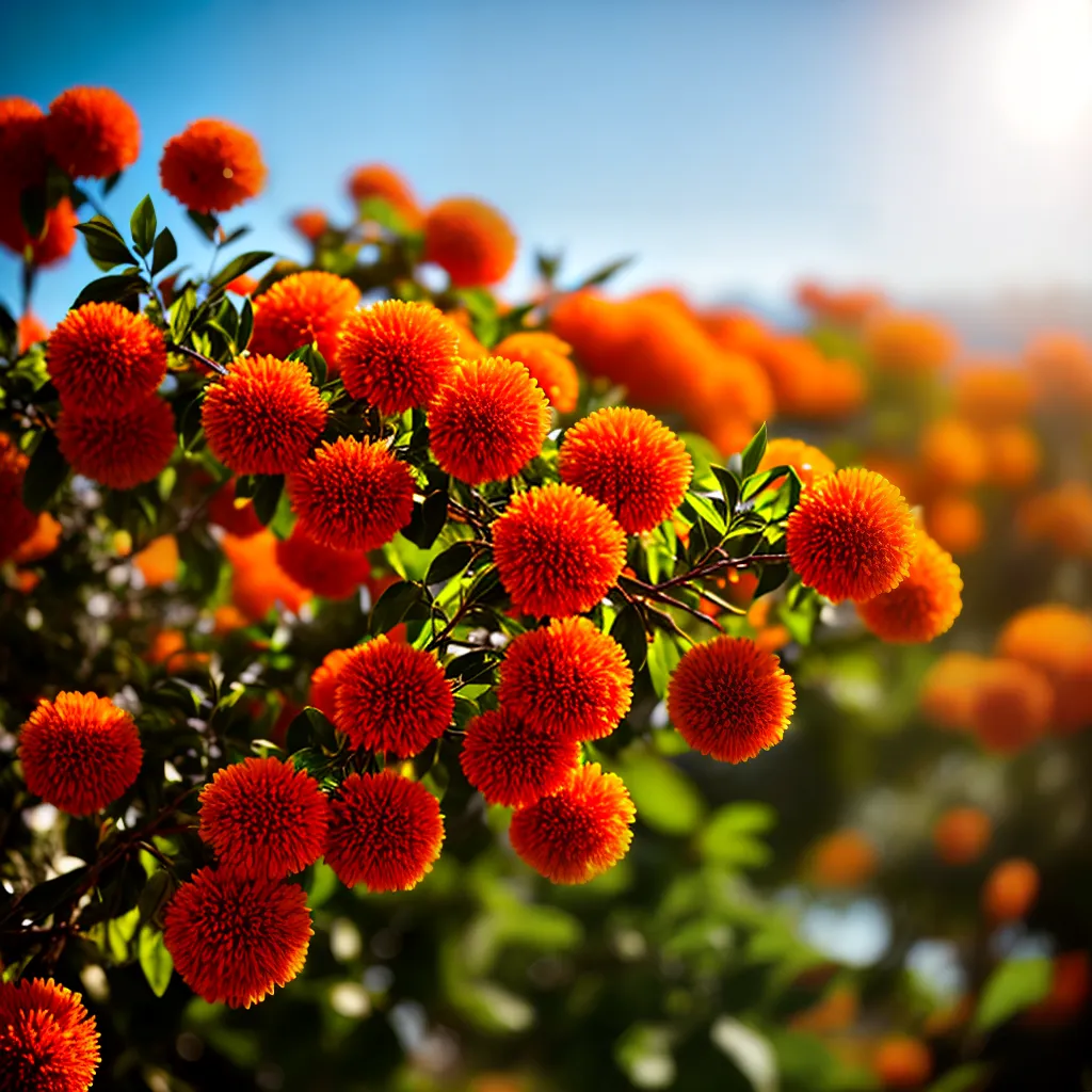 Fotos arvore laranja folhas verdes sol
