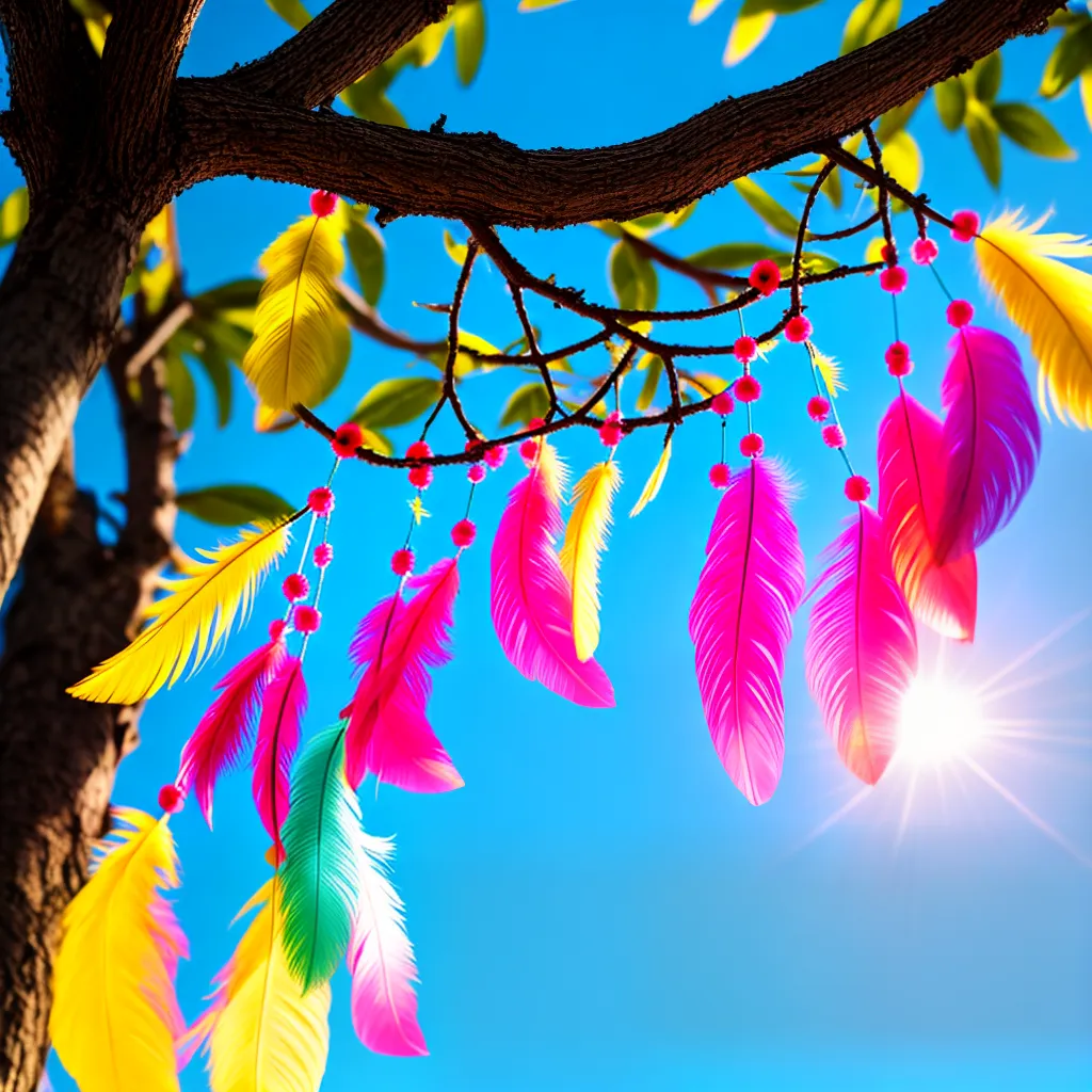 Variedade de Cores: Descubra o Significado de Sonhos Multicoloridos 5 Fotos atrapa sonho colorido pena ceu azul