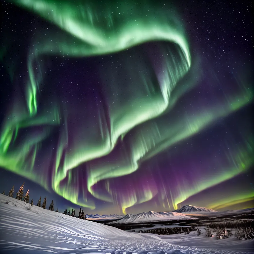 Fotos aurora boreal neve paisagem magia