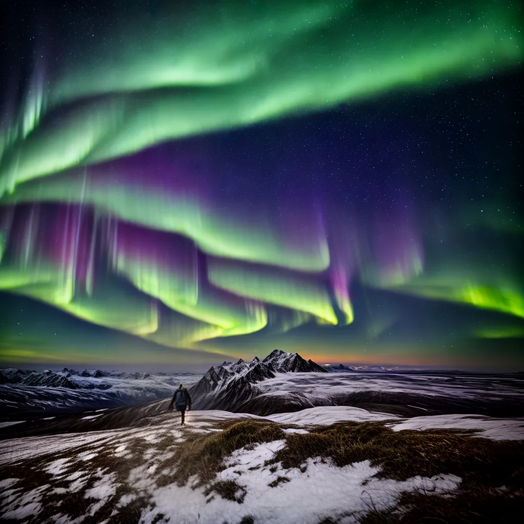 Fotos aurora boreal noite estrelas neve