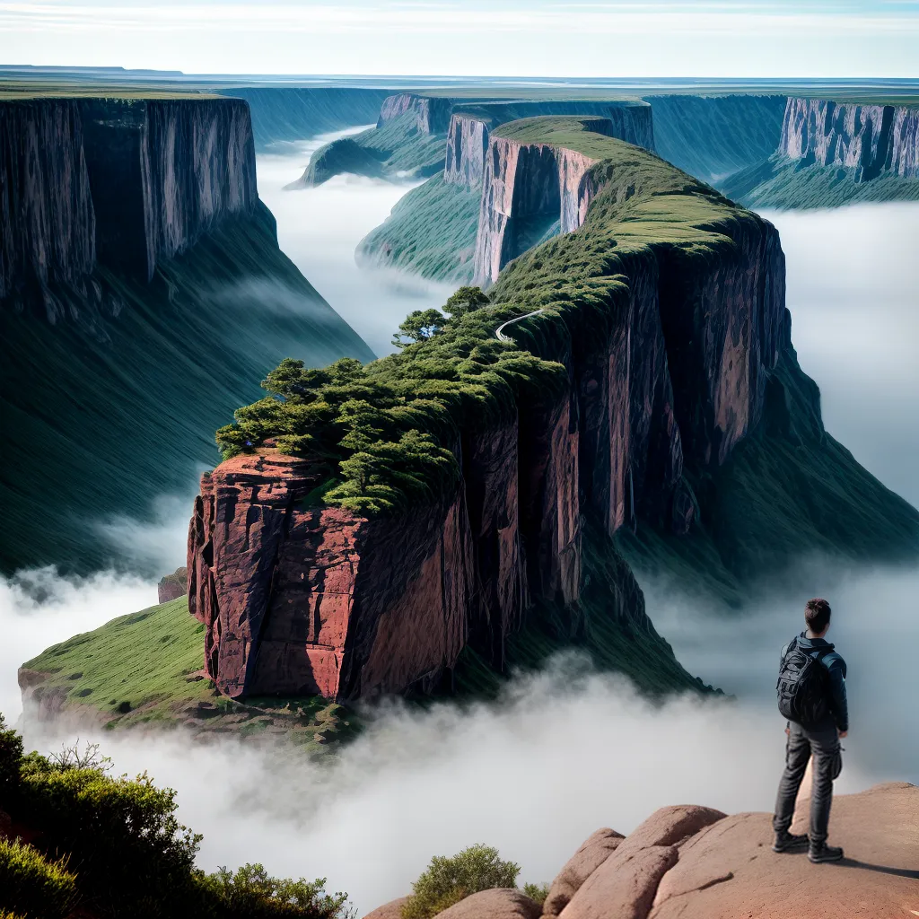 Guia para interpretar o significado de sonhar com viagem e exploração. 5 Fotos aventura abismo paisagem desconhecida