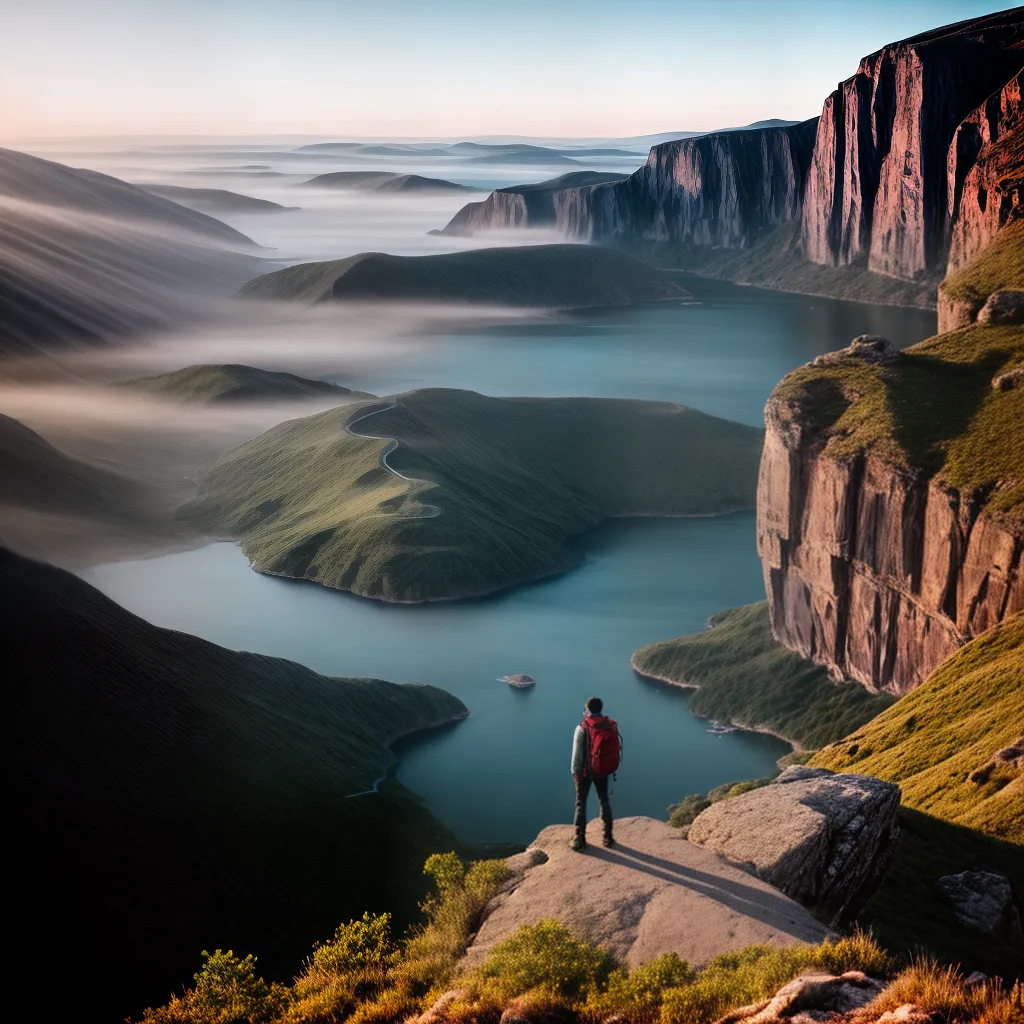 Fotos aventura paisagem cliff mochila