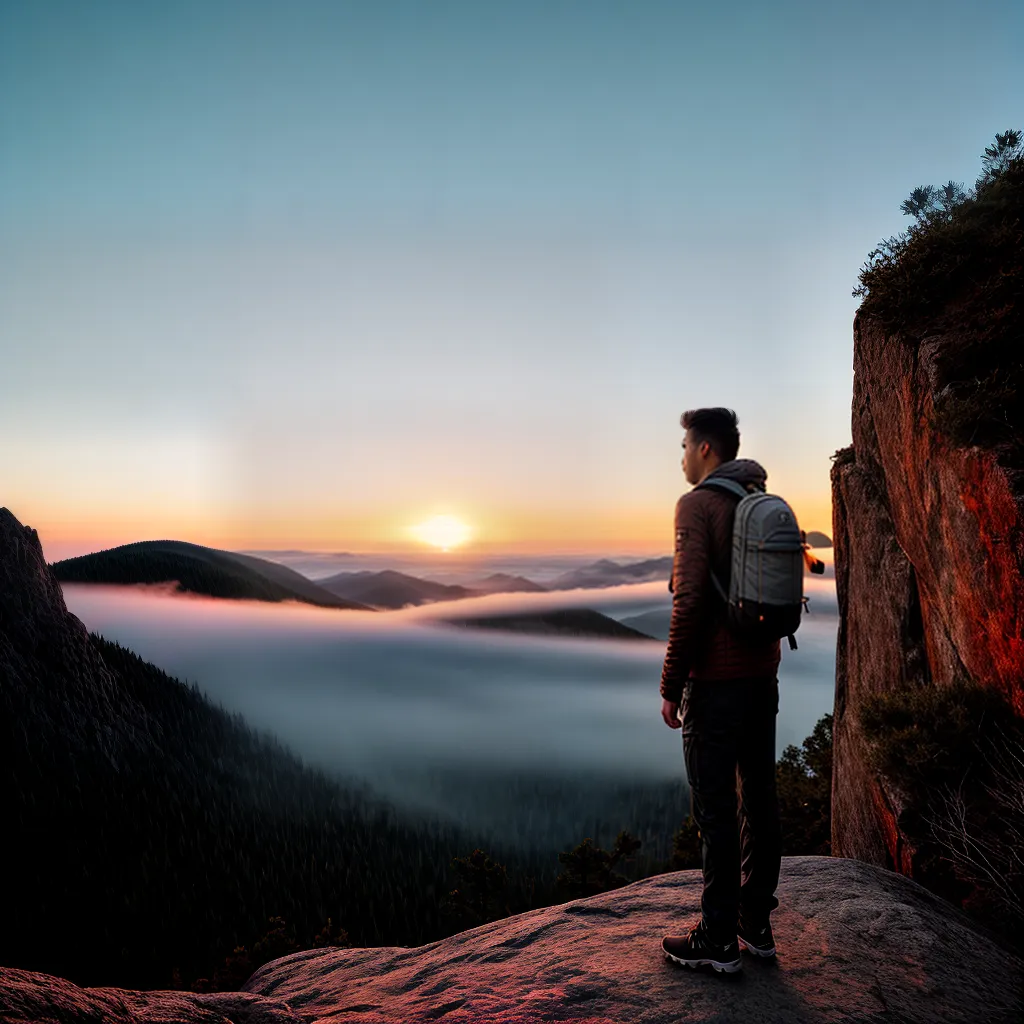 Fotos aventura por do sol mochila montanha