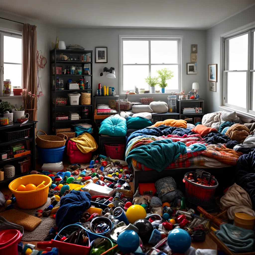 Desconcerto Doméstico: O que significa sonhar com desordem em casa? 3 Fotos bagunca brinquedos louca lavanderia