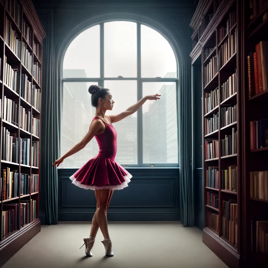 Fotos bailarina biblioteca livros harmonia