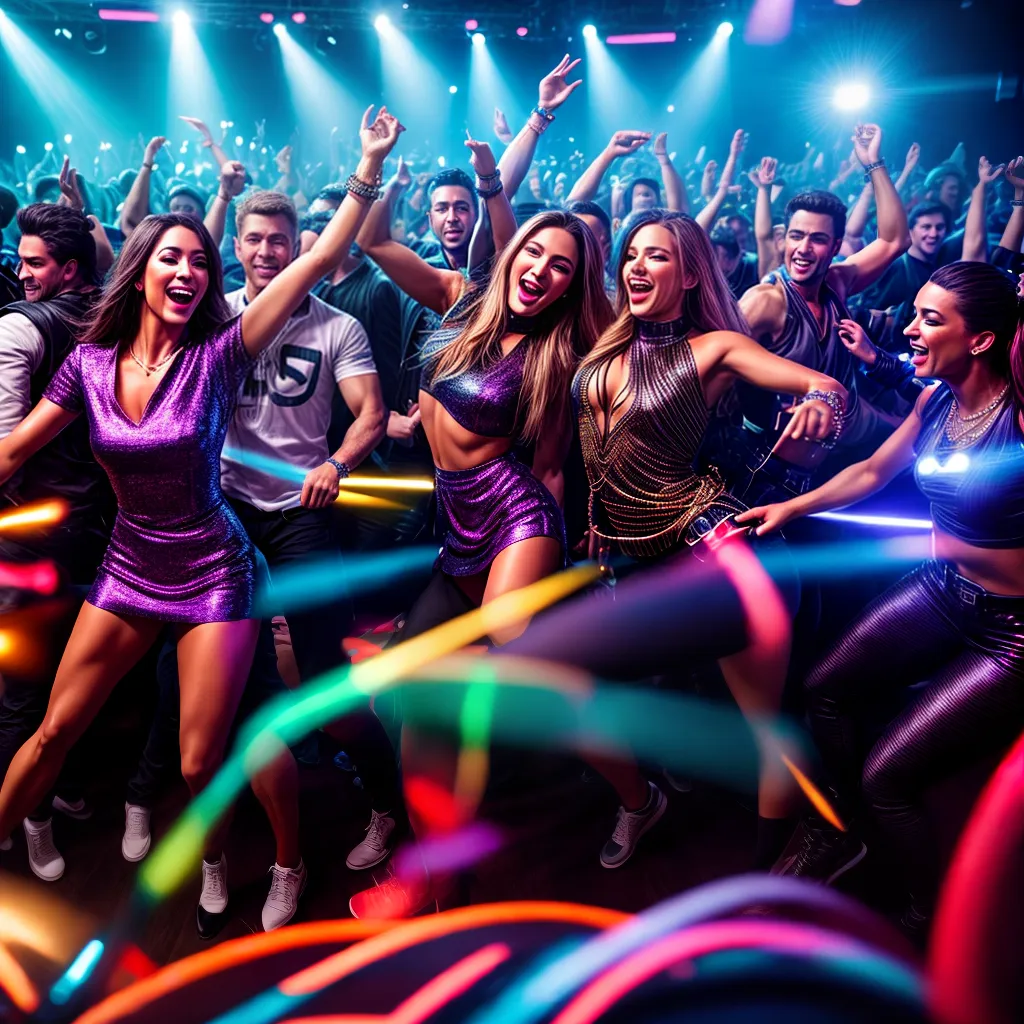 Fotos balada noturna luzes danca multidao