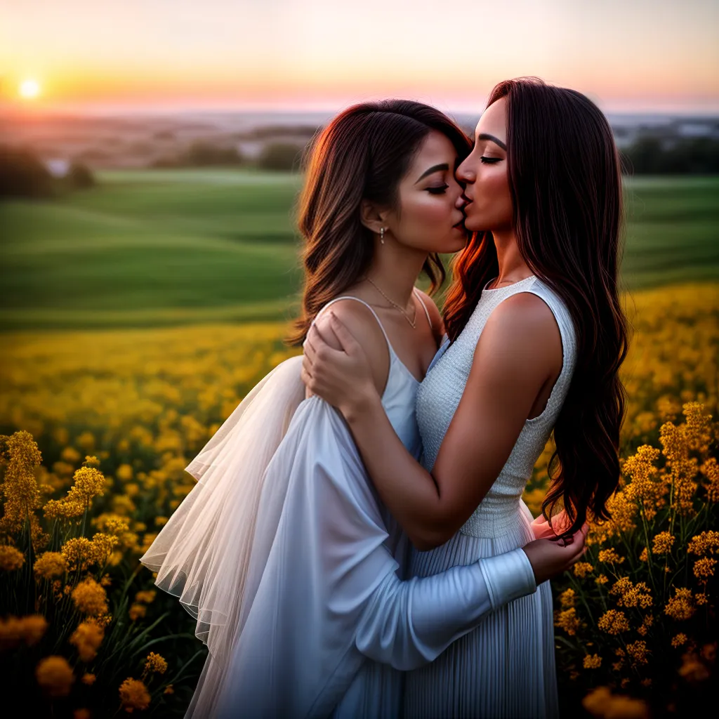 O que Significa Sonhar com Beijo Apaixonado? 4 Fotos beijo por do sol casal campo florido