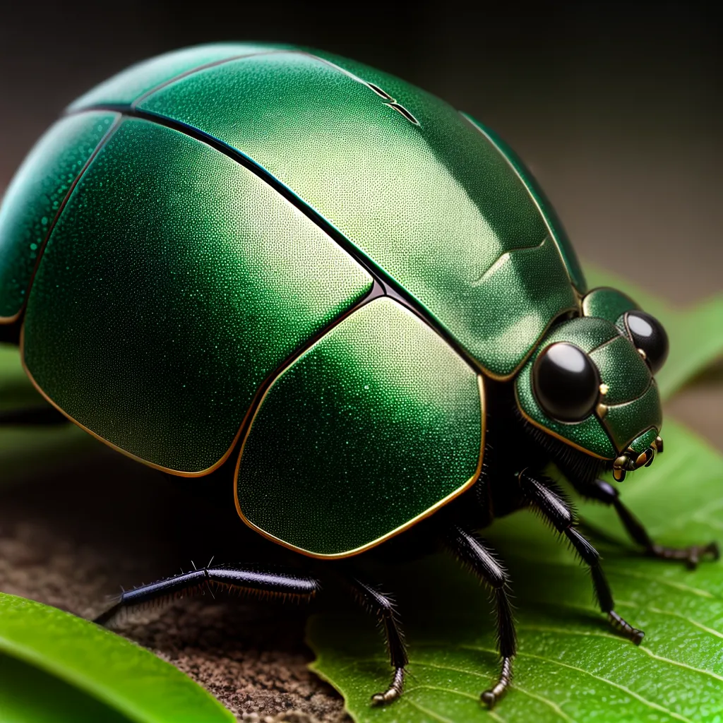 Sonhos com Animais: O Besouro como símbolo de transformação 4 Fotos besouro verde metalico folha