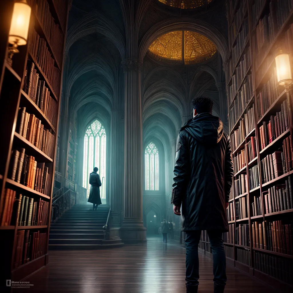 Fotos biblioteca sonhador luzes misterios