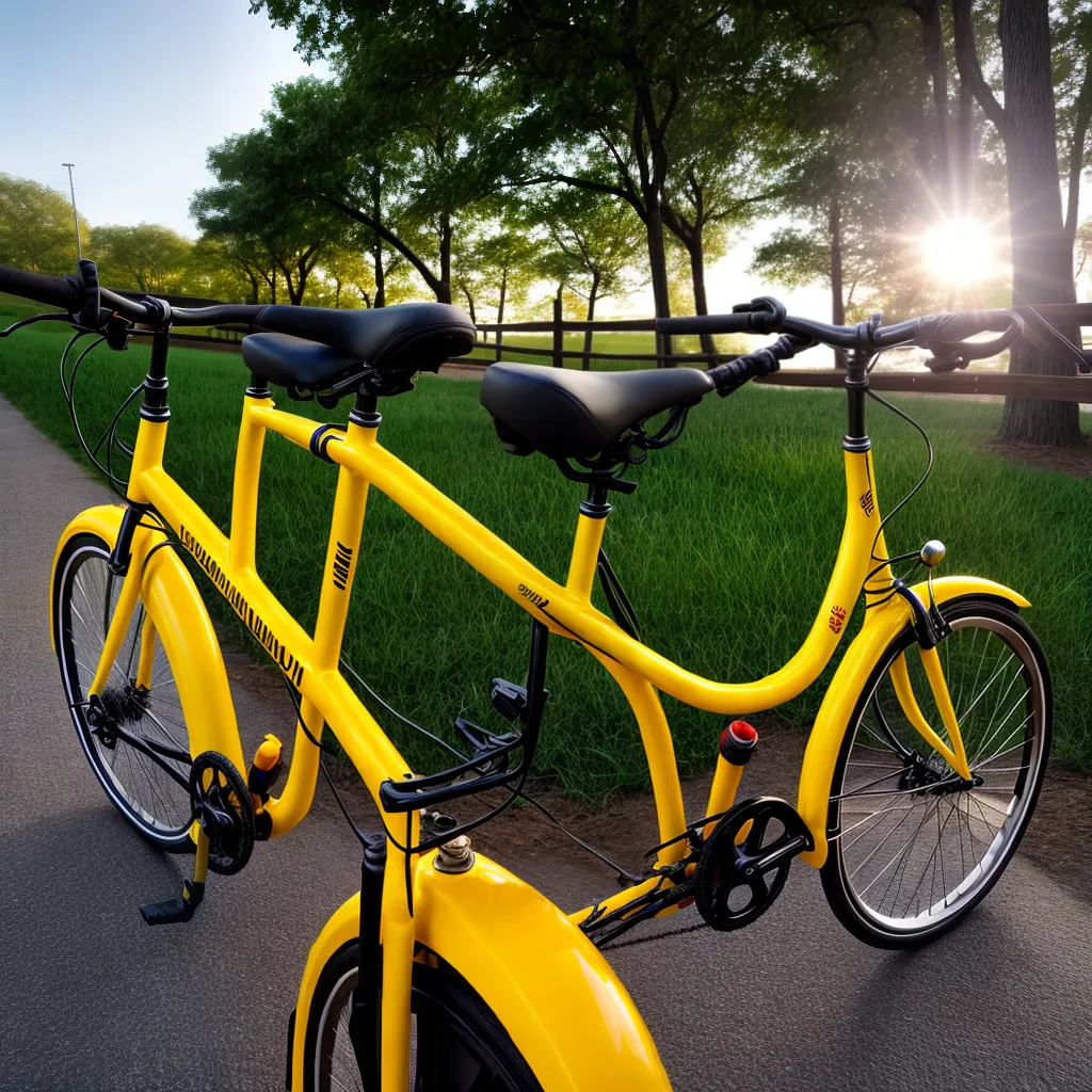 Fotos bicicleta amarela chapeu sol vermelho