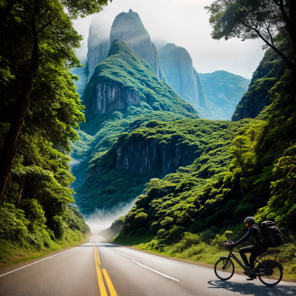 Título do blog: Descubra o significado de sonhar com bicicleta e sua relação com o turismo ecológico 5 Fotos bicicleta natureza montanhas rio turismo