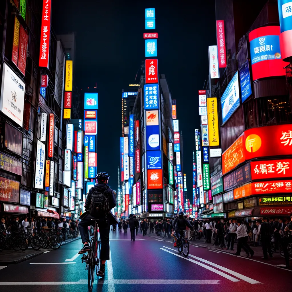 Fotos bicicleta toquio neon kimono aventura