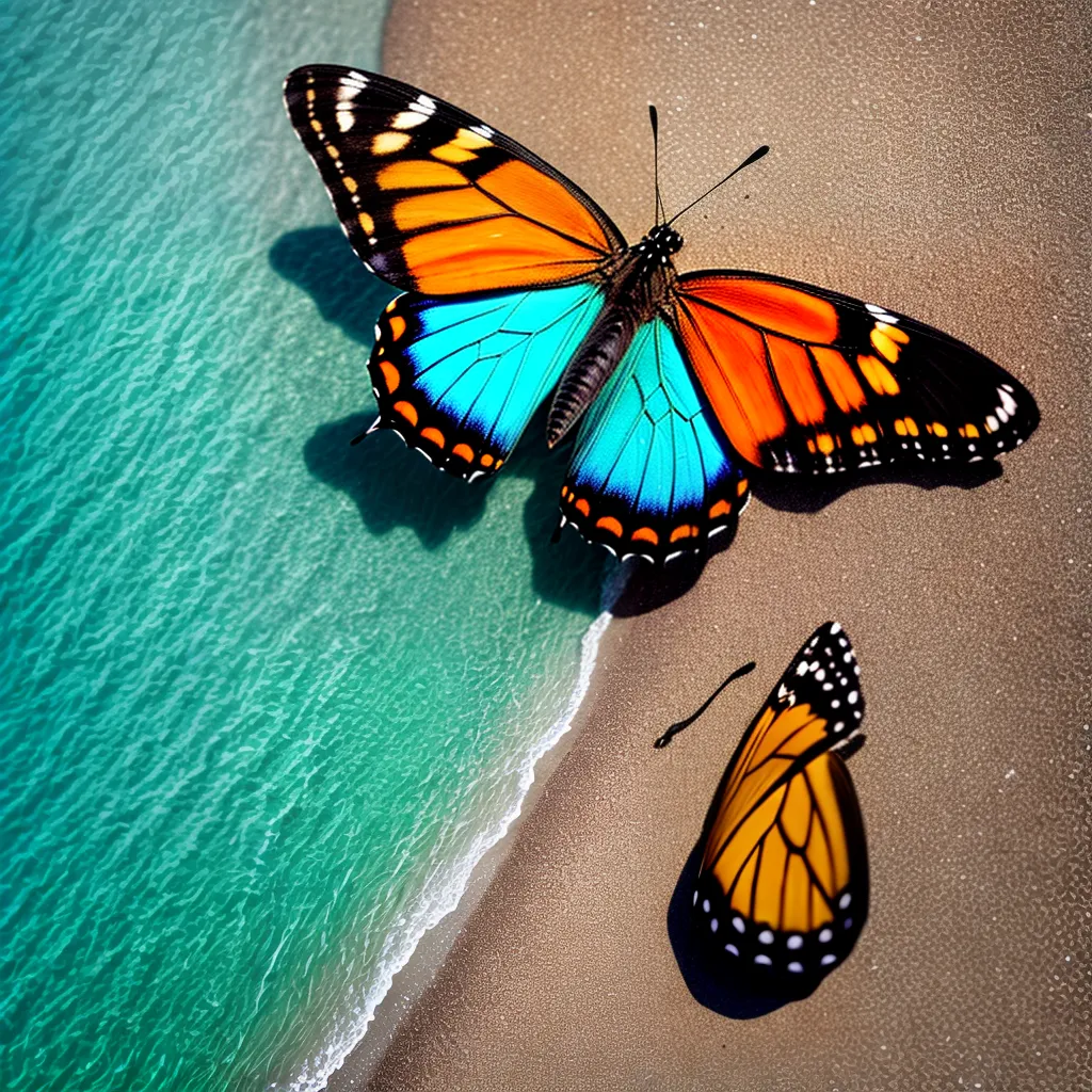 Fotos borboleta praia mar laranja liberdade