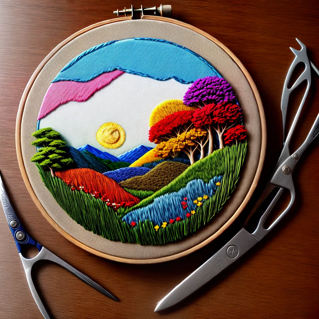 O que significa Sonhar com Bordado? Veja o que a Arte pode Revelar 5 Fotos bordado paisagem flores arte