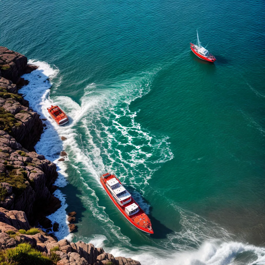 Fotos bote salva vidas vermelho mar azul
