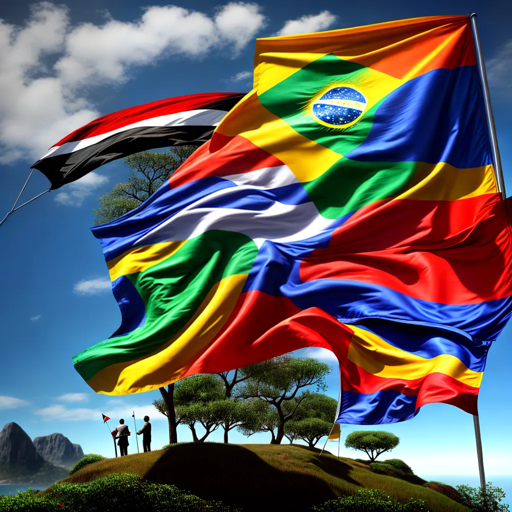 Fotos brics bandeiras entrelacadas