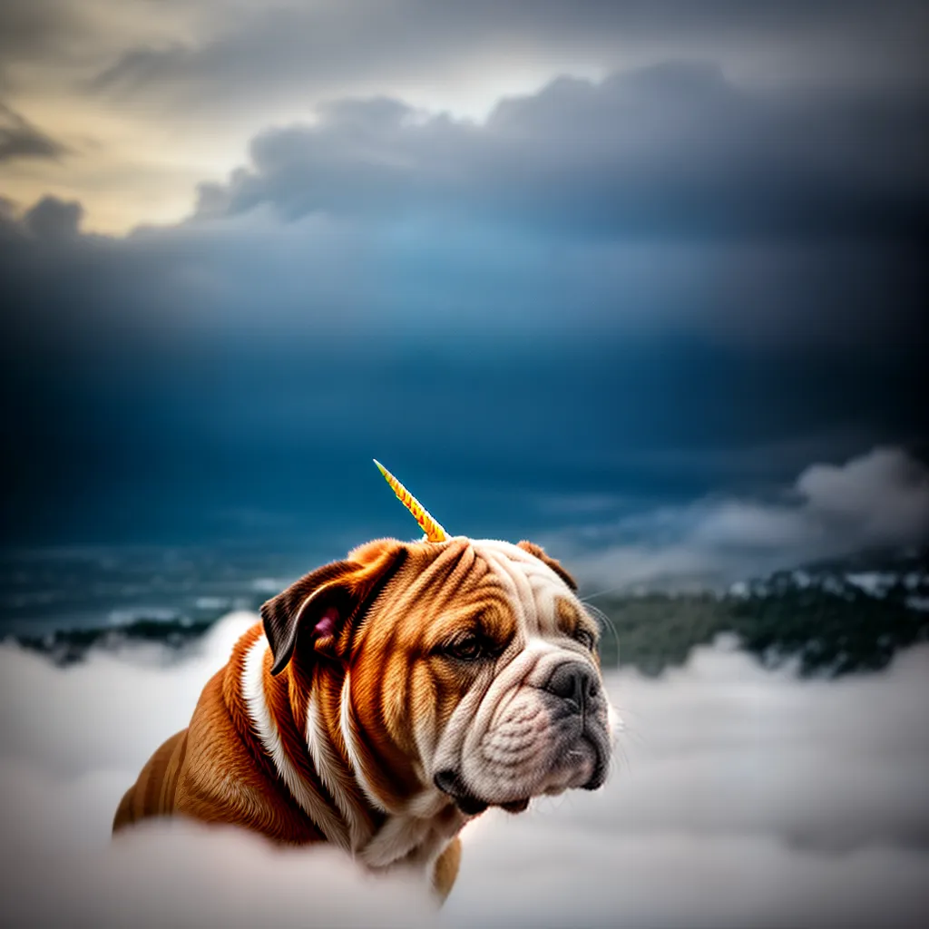 Fotos bulldog sonhando nuvem estrela unicornio