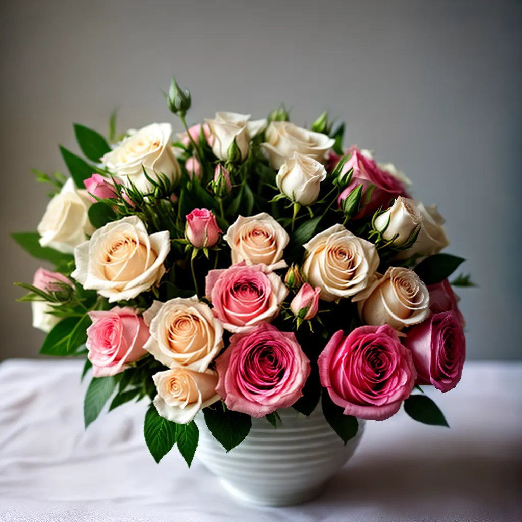 Fotos buque rosas brancas rosa fita amor