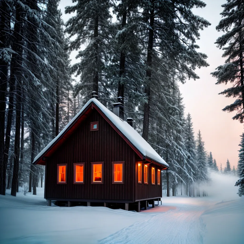 Refúgio dos sonhos: buscando abrigo em momentos difíceis 6 Fotos cabana neve floresta solitude