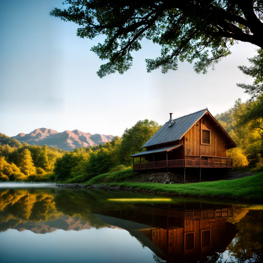 Conectando-se com o Edênico: Descubra o Significado de Sonhar com Turismo Rural 4 Fotos cabana rustica campo lago natureza