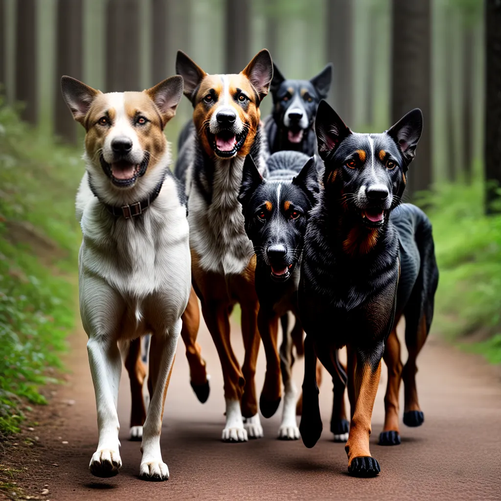 Fotos caca cachorros nevoa floresta