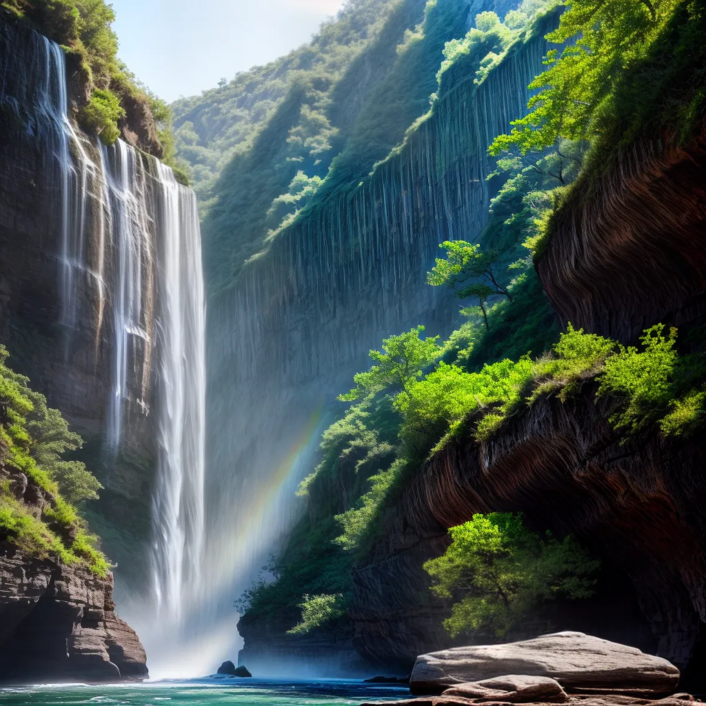 Fotos cachoeira canyon natureza arcoiris