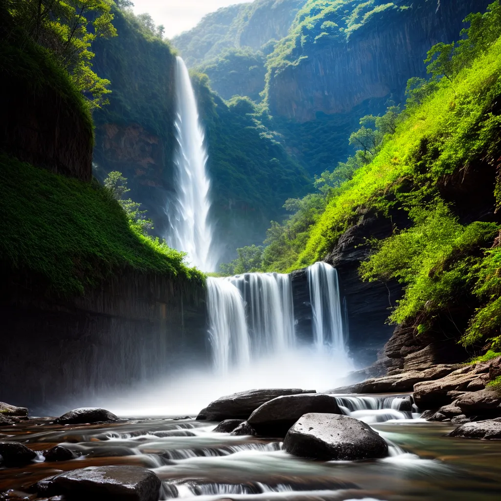 Fotos cachoeira canyon vegetacao brilho arcoiris