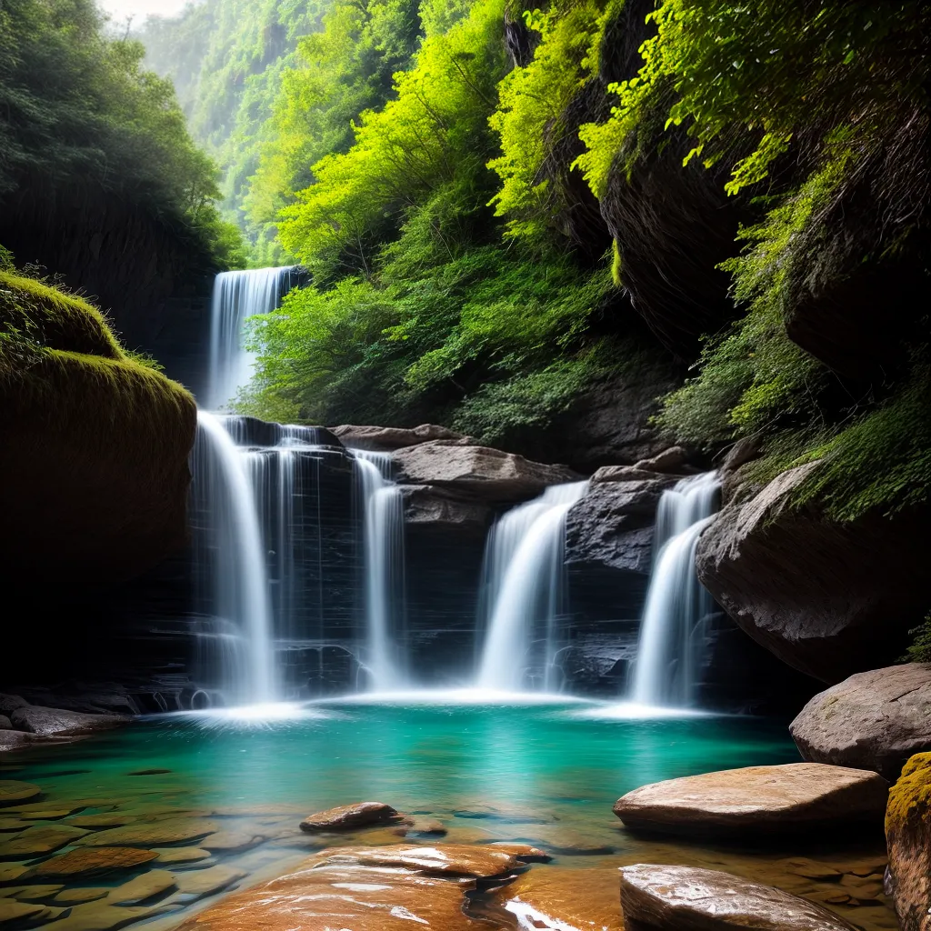 Fotos cachoeira canyon verde natureza