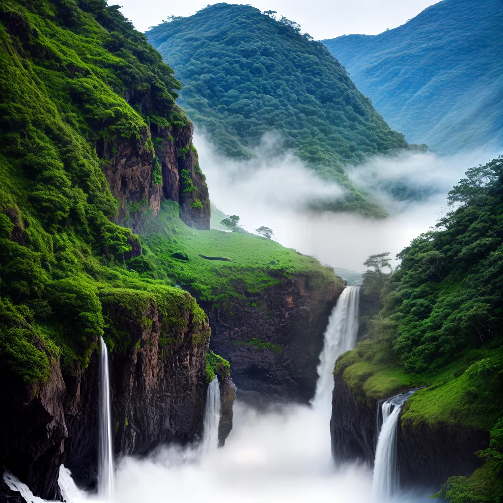 Fotos cachoeira majestosa natureza misterio