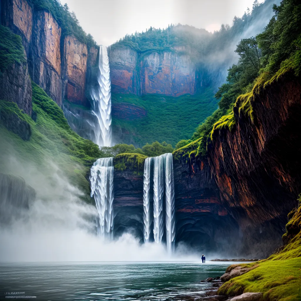 Fotos cachoeira majestosa pessoa mistica