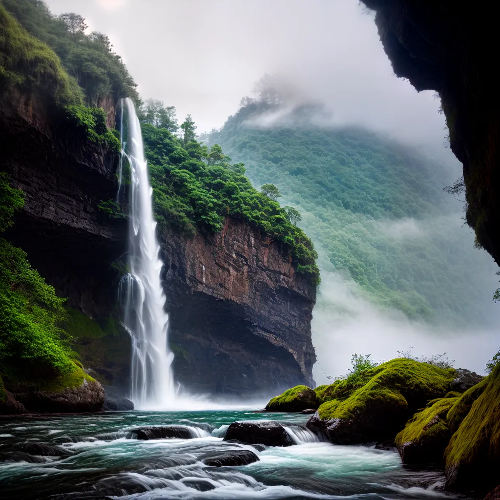 Fotos cachoeira majestosa poder agua sonhos