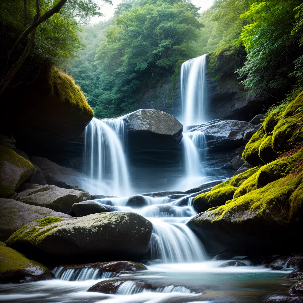 Fotos cachoeira natureza serenidade azul verde