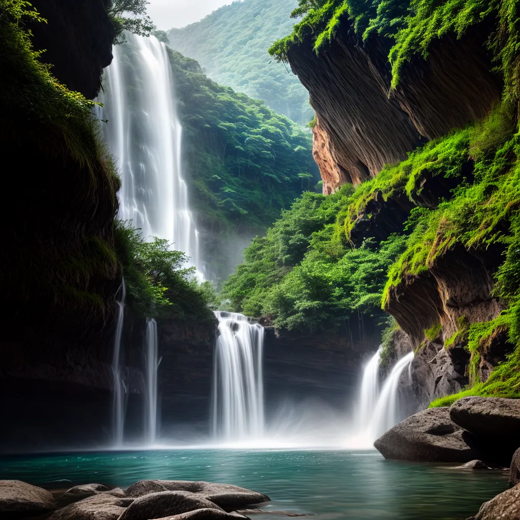Fotos cachoeira trilha mata nevoa