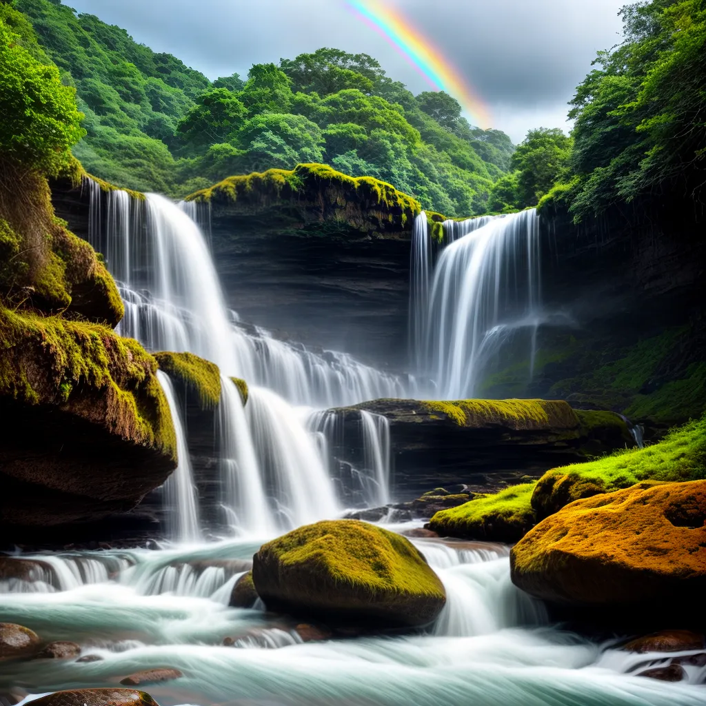 Cachoeiras 4 Fotos cachoeira verde sol arcoiris