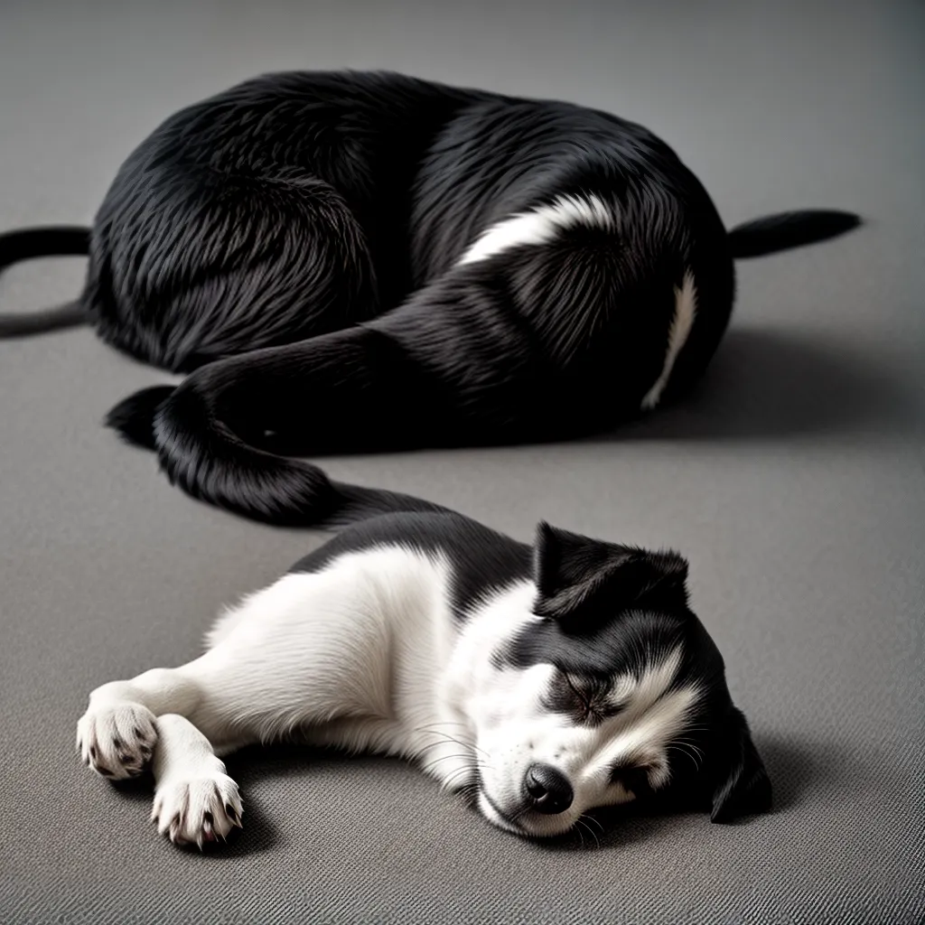 Fotos cachorro sonhando preto branco 1