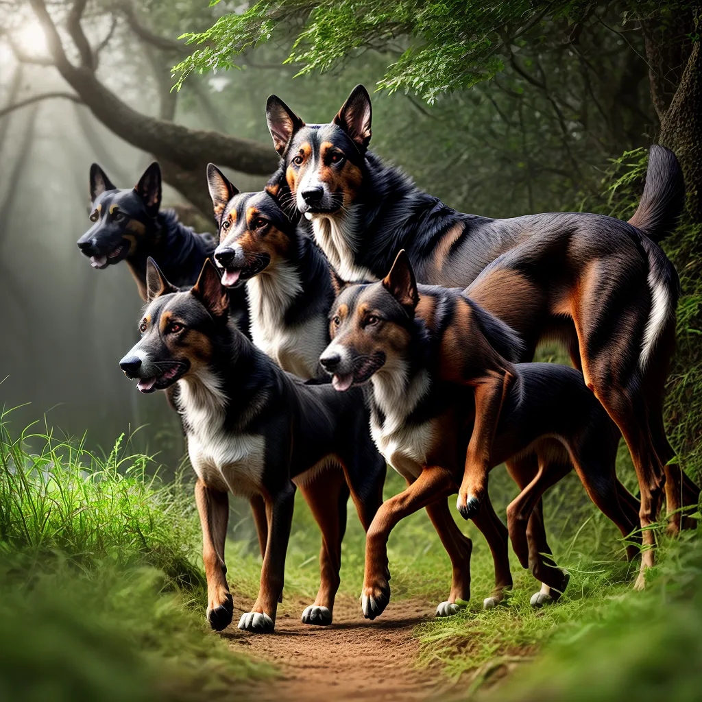 Fotos cachorros caca instinto floresta