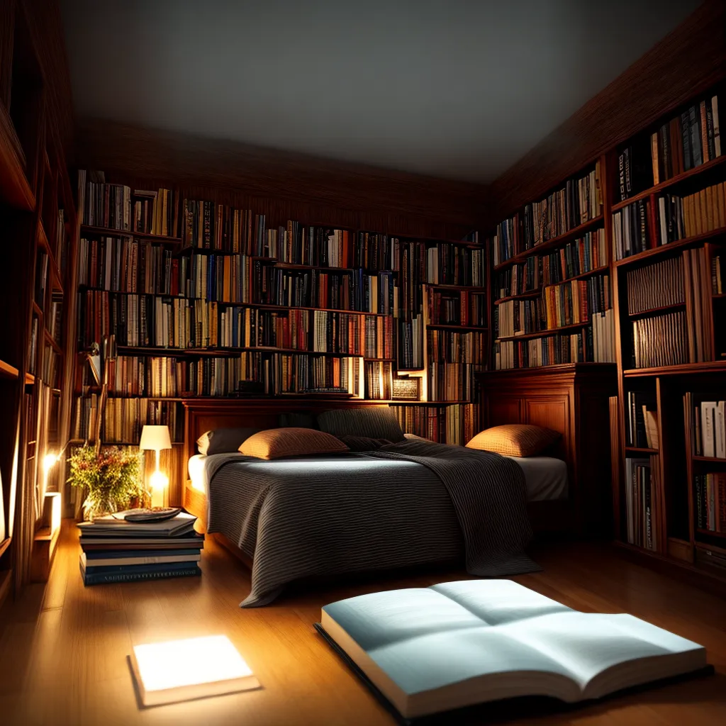 Fotos cama livros luz sonhos