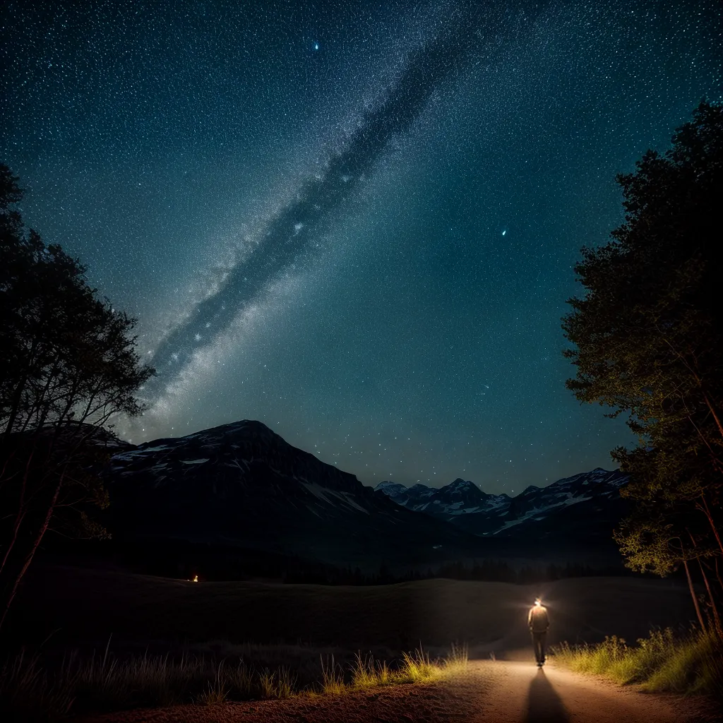 Entre os Mantos da Noite: Descubra o Significado de Sonhar com Escuridão 3 Fotos caminhada estrelas fogo misterio